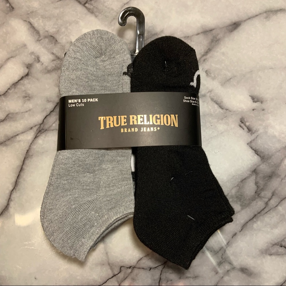 10-Pack of Mens True Religion Jeans Brand Low Cut Socks NWT $49